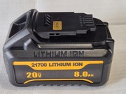Akumulator bateria DCB200 18 V - 21 V prawdziwe 8,0 Ah do DeWalt XR 20V