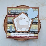 Kartka na roczek dla chłopca z pieskiem, ręcznie robiona