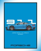 Plakat Porsche 911 turbo s, 30x40 + ramka - plakat samochodowy