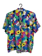 Koszula jedwabna kolorowa vintage retro emdee selection 44 2XL 3XL