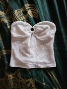 Biały top croptop bluzka 34,XS/36,S F&F