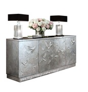 ABSOLUTNIE PIĘKNA SREBRNA KOMODA W PTAKI I MOTYWY ROŚLINNE /SREBRO PŁATKOWE