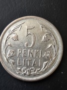 Litwa 5 litów 1925 rok ( Ag )