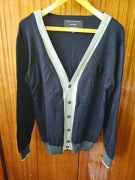 Męski ciemny cienki rozpinany sweter Philipp Plein - stan bardzo dobry