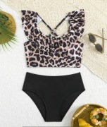 Nowy strój kąpielowy 2 częściowy  134/140 cm Falbanka