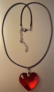 Naszyjnik serce czerwone szklane