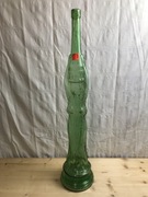 Duża butelka ozdobna zielone szkło MIDCENTURY ITALIAN 32"