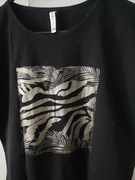 Tshirt damski czarna bluzka XL 42 