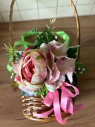 Dekoracja do koszyczka Wielkanocnego STROIK kwiaty na koszyk Wielkanocny