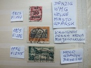3szt. znaczki Fi 177 Gulden WMG 1923r. DANZIG Niemcy Rzesza Wolne PMW
