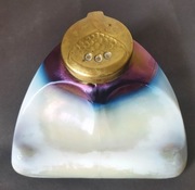 Kałamarz secesja Kralik szkło iryzowane XIX / XX w.