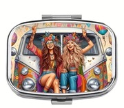 Metalowe pudełko organizer na leki. Podróżniczki. 