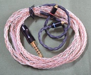 KABEL PRZEWÓD ZBALANSOWANY 1.0m DLA IEM 4.4mm MMCX HYBRYDA MIEDŹ + SREBRO