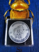 Srebrna Moneta Czad: Mandala Warthog Guziec Dzik - oksydowana 1 oz