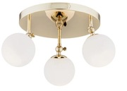 Plafon Lampa Złota - Białe Kule - 3x Żarówka E14 - Wodoodporność IP44