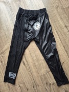 Minnou spodnie dresowe czarne wstawka naszywki latex mat UNI