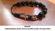 Męski różaniec/bransoletka na rękę z krzyżykiem i Matką Bożą