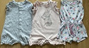 H&M cool club rampersy pajac 74 cm 6-9m, 3 szt. super stan