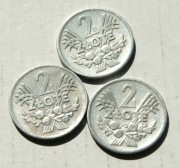 2 zł 1974 Jagody Kłosy  zestaw 3 sztuk Stan !