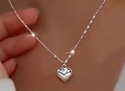 Srebrny łańcuszek z wisiorkiem serduszko próba S925 AIDIER + pudełko 