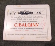 Przedwojenna reklama apteka Cibalginy Pabianice bibuła do atramentu 