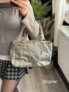 Torebka marki premium Bogner do ręki szara / srebrne elementy