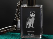 Siberian Husky brelok sześcienny ŚWIECĄCY 