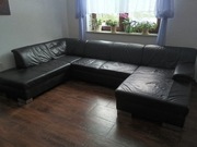 Kanapa narożna wypoczynek skórzana że skóry 