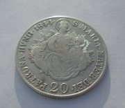 Węgry Ferdynand I Habsburg-Lotaryński Dobrotliwy 20 krajcarów 1844 B KM#422