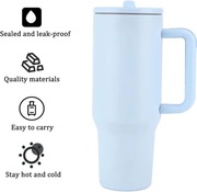 Kubek ze składaną słomką Uchwyt Podróżny Zimne Gorące napoje 1100ml