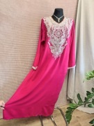 Długa różowa sukienka tunika orientalna boho długi rękaw r. XXL 44 