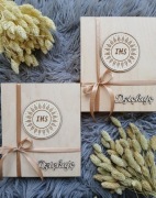 Podziękowania dla chrzestnych na komunię aniołki drewniane skrzynki 