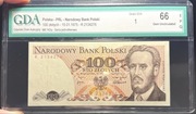 Banknot 100 zł 1975 seria R UNC PMG 66 EPQ Rzadki! Idealny!