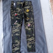 Spodnie damskie moro naszywki Miss Anna 40 nowe z metką!