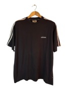 Koszulka Adidas czarna z logiem paskami l xl