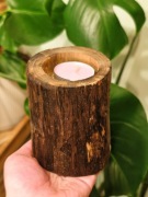 Drewniany świecznik handmade