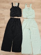 H&M ZESTAW TOP SPODNIE WIDE LEG WISKOZA 134