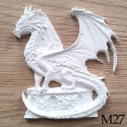 Majestatyczny smok na wieży figurka do malowania dla dzieci magnes z masy