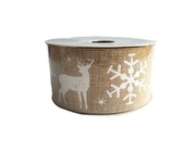 WSTĄŻKA TAŚMA dekoracyjna Boże Narodzenie juta 4 cm.