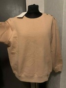 Greenpoint bluza z dzianiny dresowej złote guziki oversize casual beż