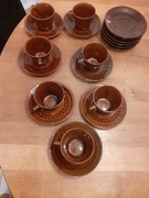 Filiżanki do kawy Porcelit Chodzież Porcelana Brązowe PRL