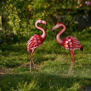Dekoracja ogród metalowe flamingi 2 sztuki artystyczna dekoracja 75 cm