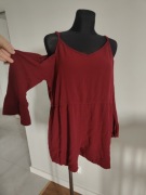 Burgundowy letni kombinezon z wiskozy C&A 42 XL