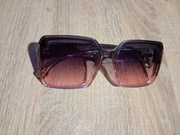 Okulary przeciwsłoneczne damskie oversize kwadratowe gradient róż brąz (89)