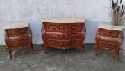 Komoda intarsjowana 2 szafki nakastlik z brązami