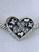 Charm's modułowy koralik  s925 serce z serca