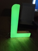 Ledowa litera L, świecąca litera, dzwiekoczuła 