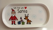 Talerz podstawek świąteczna dekoracja Santa 19,5cm długości na 9,8cm Ciroa.