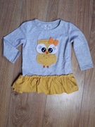 Bluzka szara z falbanką sówka 122