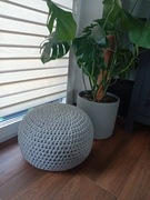 Pufa podnóżek handmade szydełko szara 
